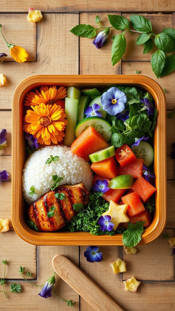 edible flower salad creation