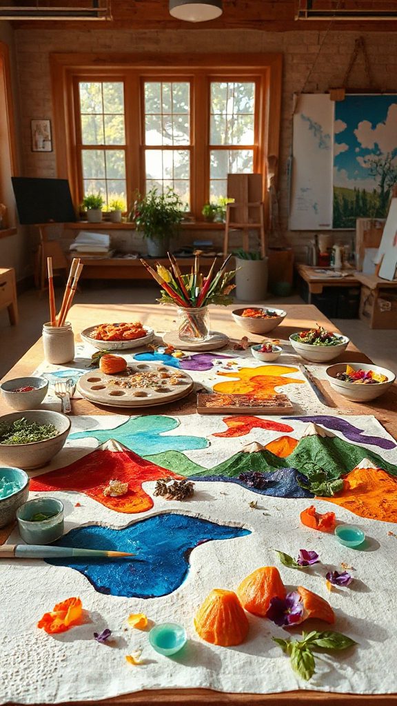 edible watercolor fruit landscapes