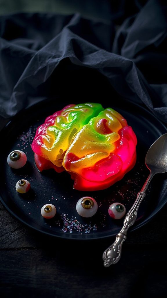 eerie halloween brain dessert
