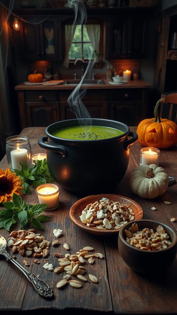 eerie vibrant green soup