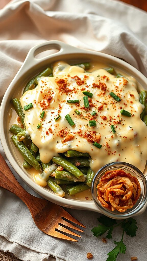 egg free cheesy green beans