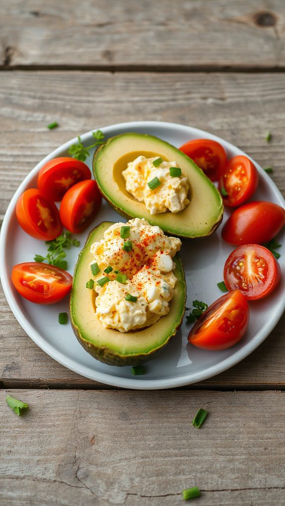 egg salad avocado halves egg salad avocado halves