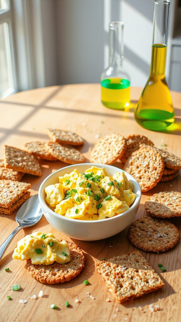 egg salad whole grain crackers