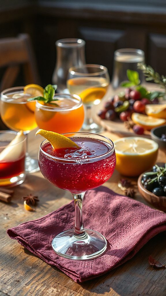 elderberry gimlet autumn cocktail