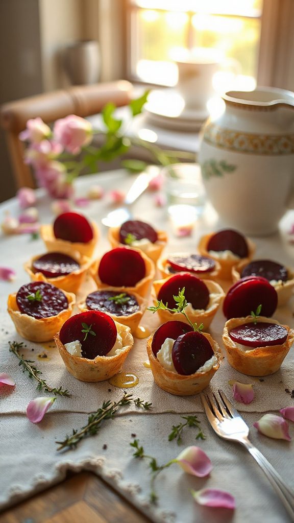 elegant beet goat cheese cups