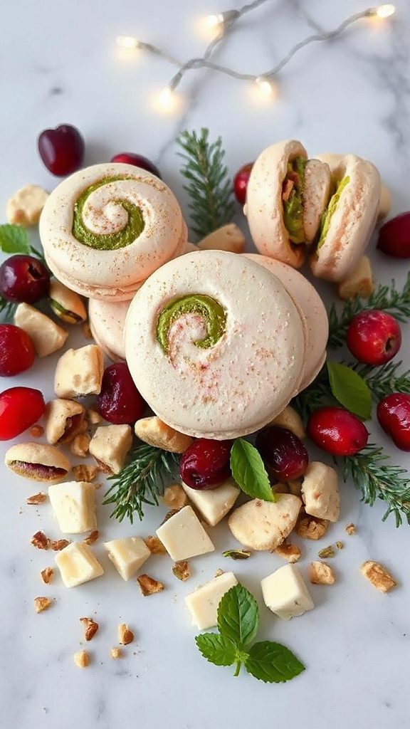 elegant cranberry pistachio macarons elegant cranberry pistachio macarons