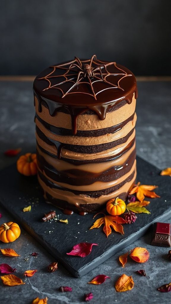 elegant halloween chocolate cake