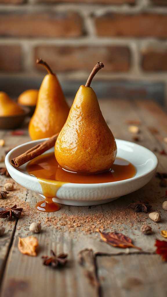 elegant poached pear dessert