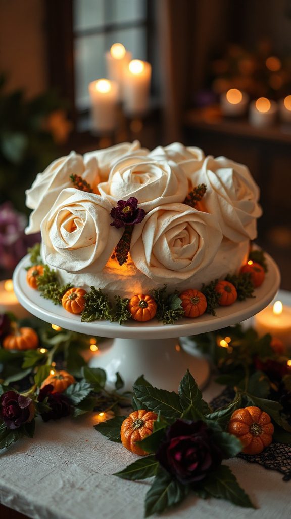 elegant pumpkin spice meringues