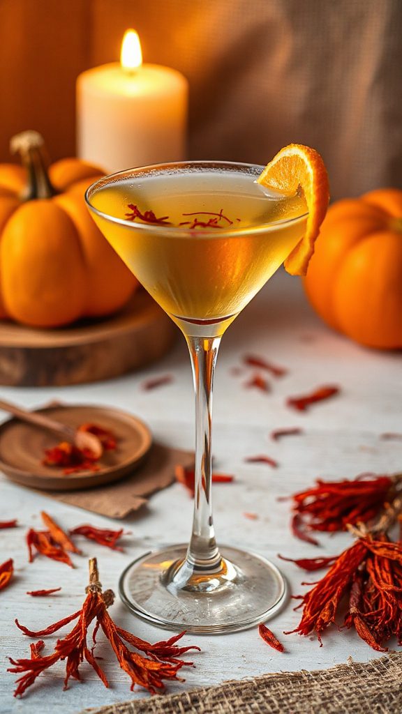 elegant saffron infused cocktail