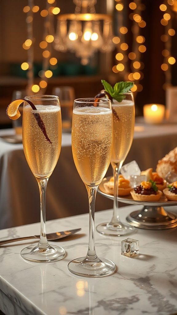 elegant vanilla champagne cocktail
