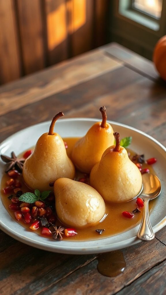 elegant vanilla poached pears