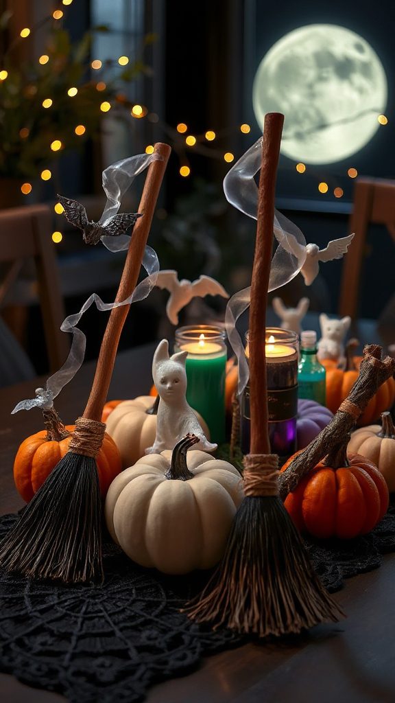 enchanting halloween broomstick centerpieces enchanting halloween broomstick centerpieces