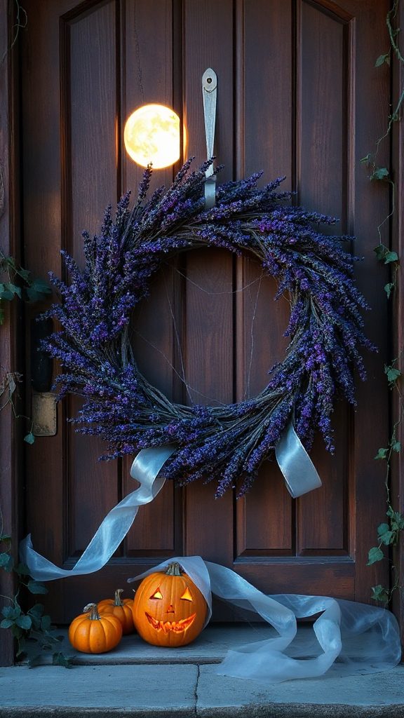 enchanting halloween lavender wreath