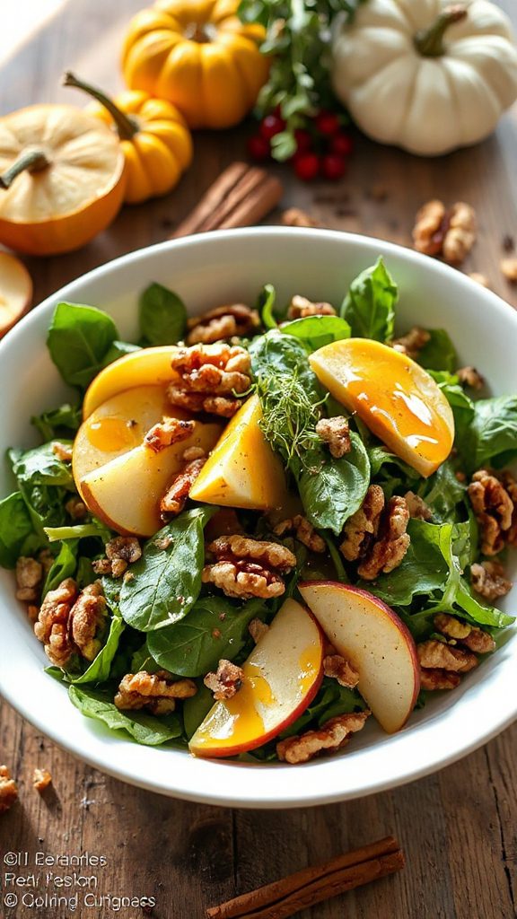 fall inspired apple walnut salad