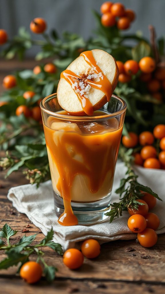 fall inspired caramel apple shot