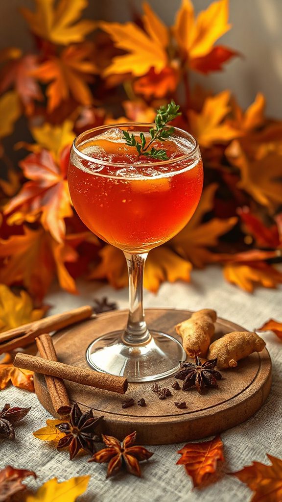 fall inspired sparkling cocktail