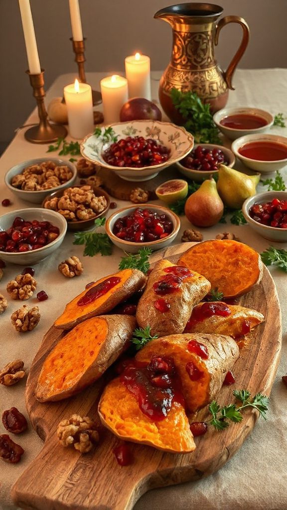 fesenjan infused savory sweet potatoes