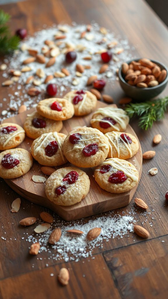 festive almond cranberry cookies