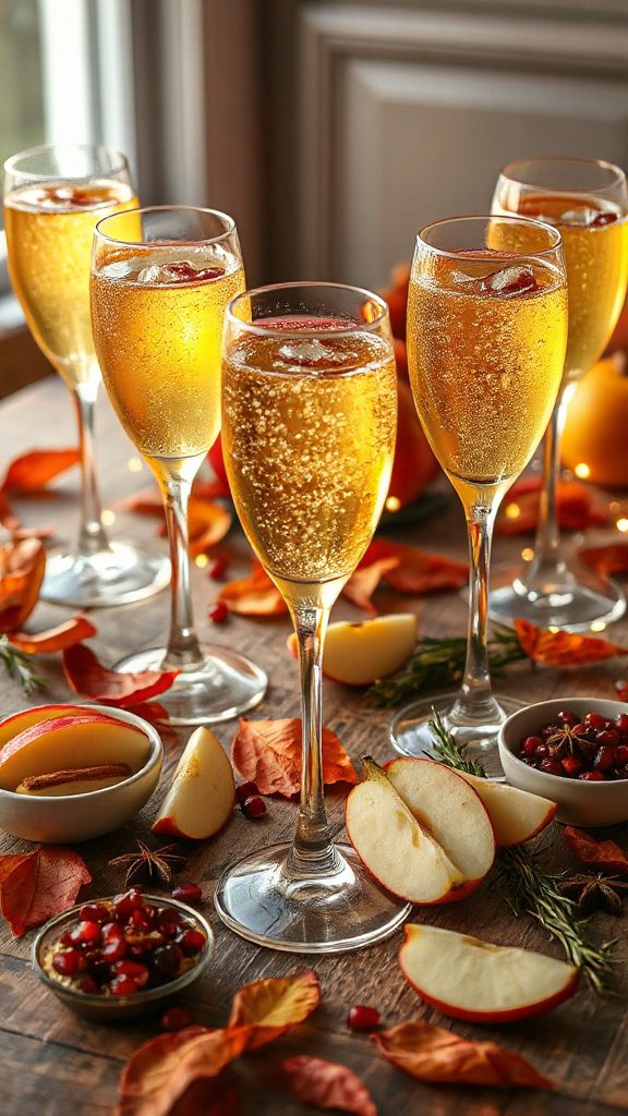 festive apple champagne cocktail