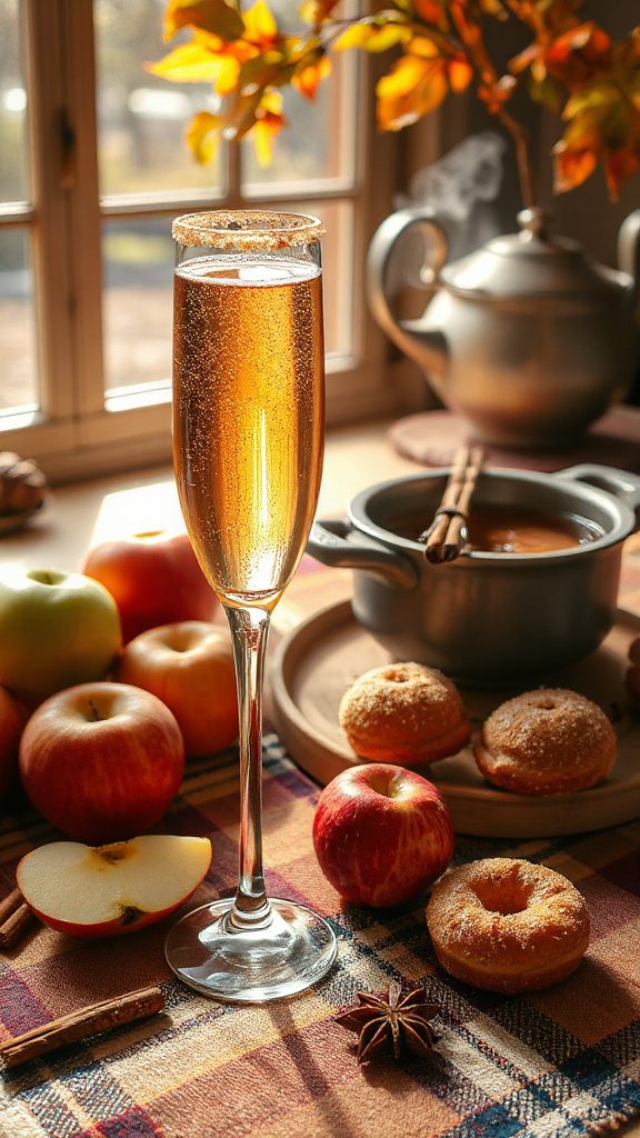 festive apple cider mimosa