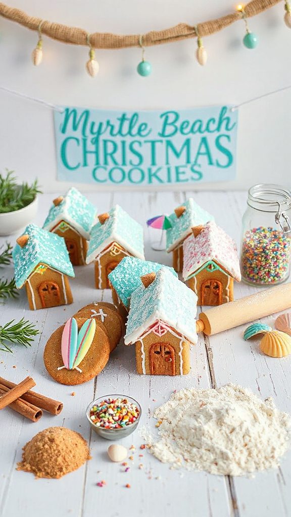 festive beach house cookies