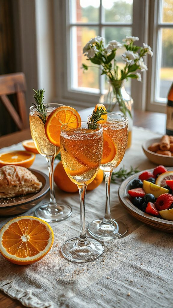 festive bubbly brunch cocktail