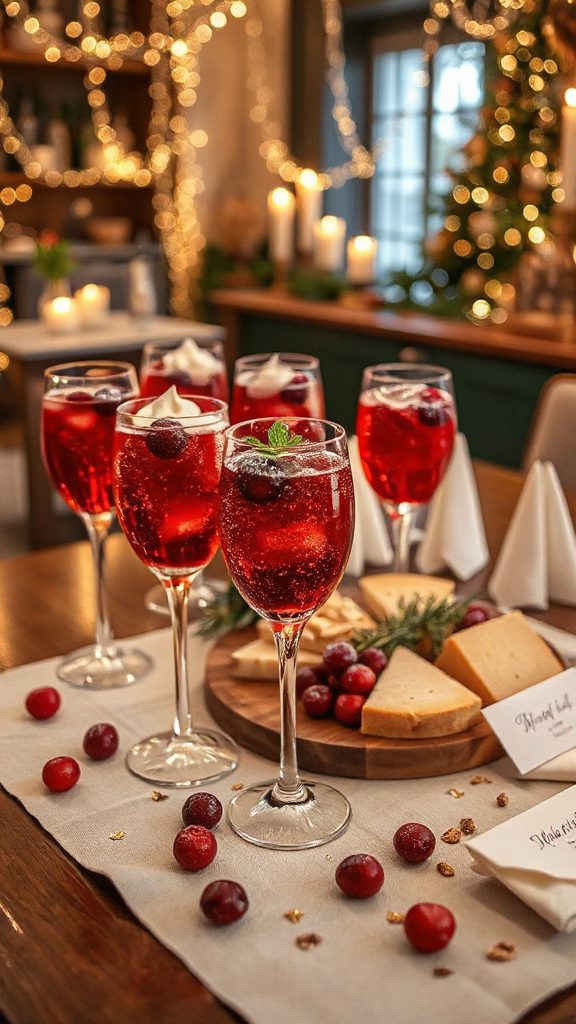 festive bubbly cranberry cocktail