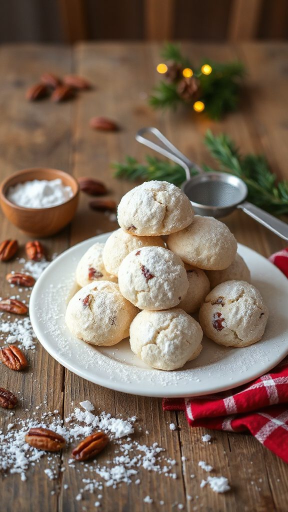 festive buttery snowball cookies