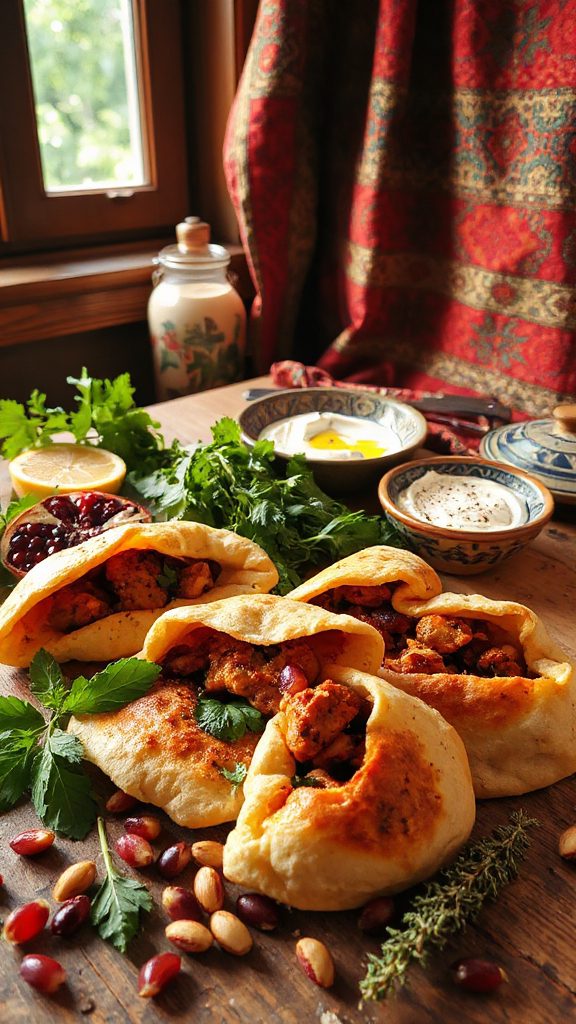 festive chicken flatbread wrap