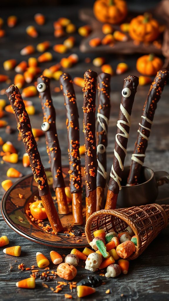 festive chocolate covered pretzels