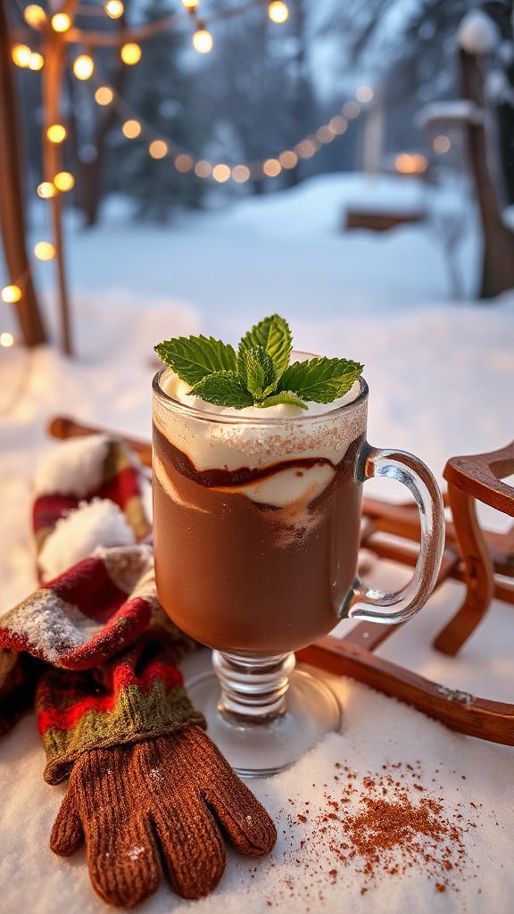 festive chocolate mint cocktail