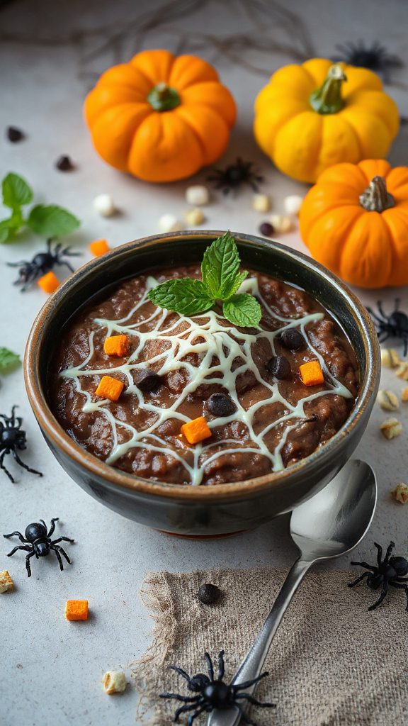 festive chocolate oatmeal breakfast