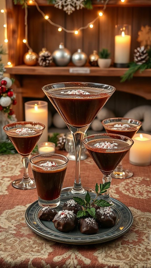 festive chocolate peppermint cocktail
