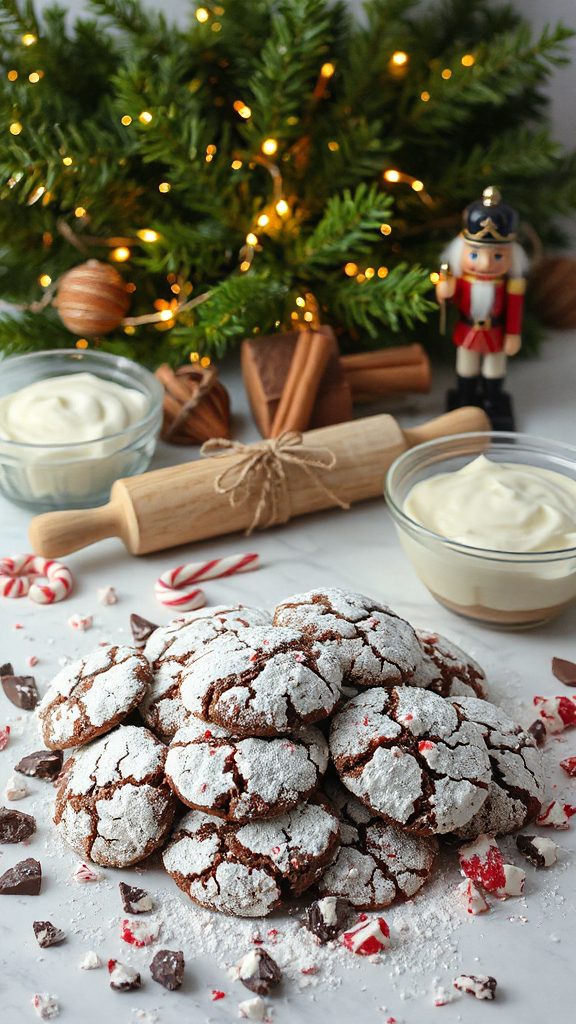 festive chocolate peppermint cookies