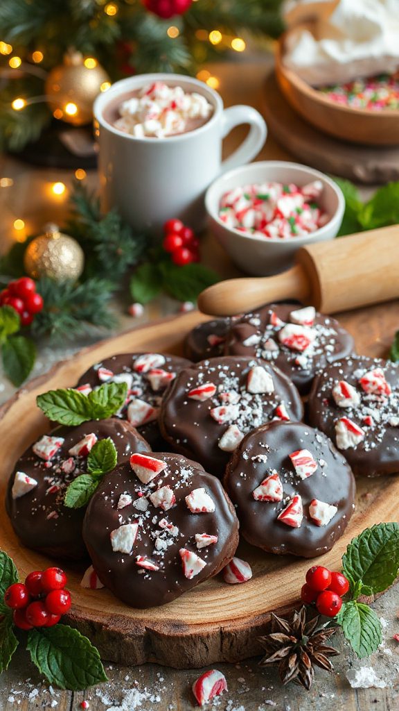 festive chocolate peppermint cookies
