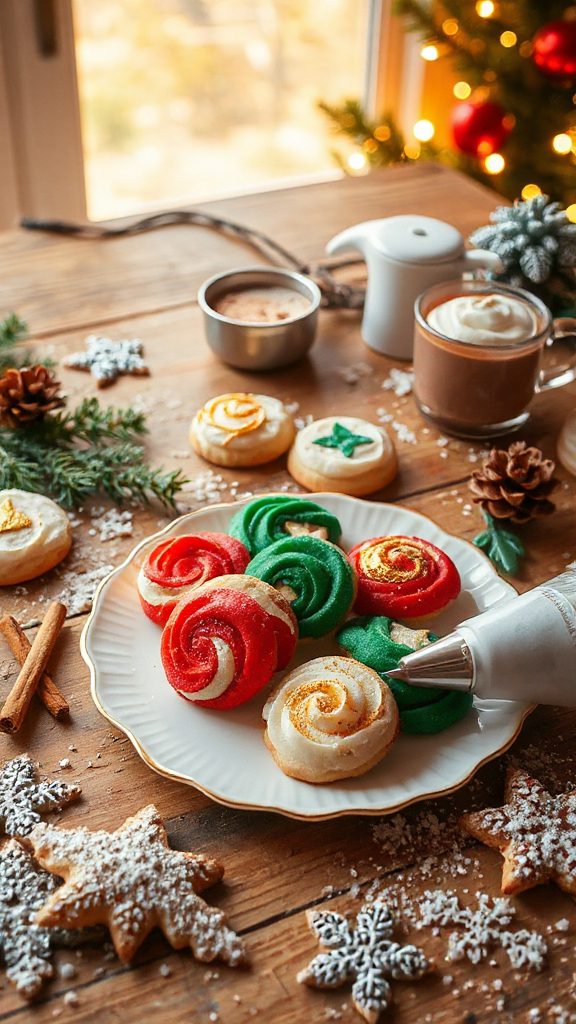 festive colorful spritz cookies