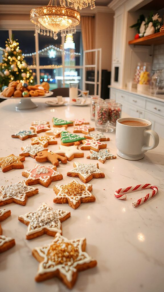 festive cookies with icing