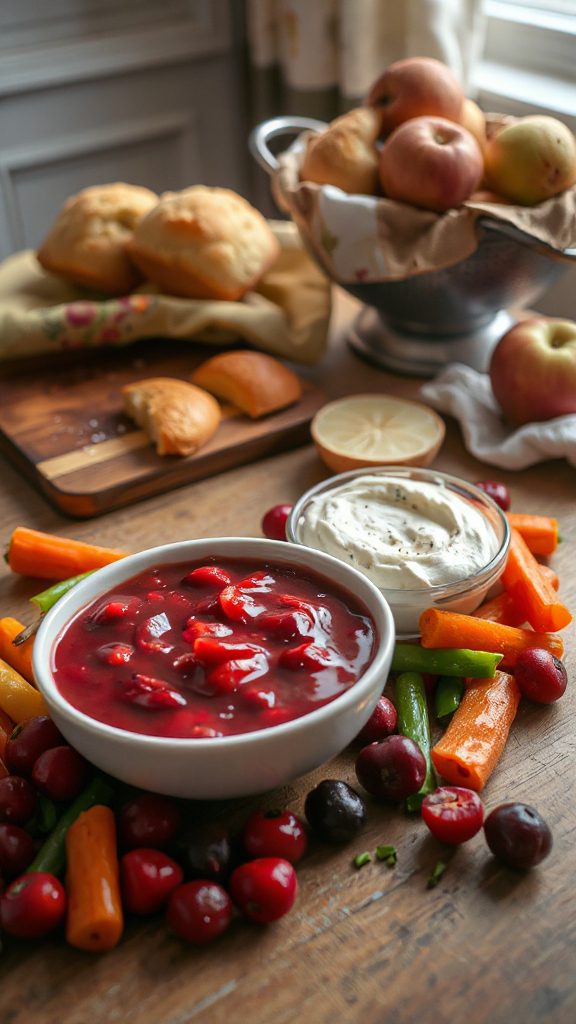 festive cranberry cream cheese dip
