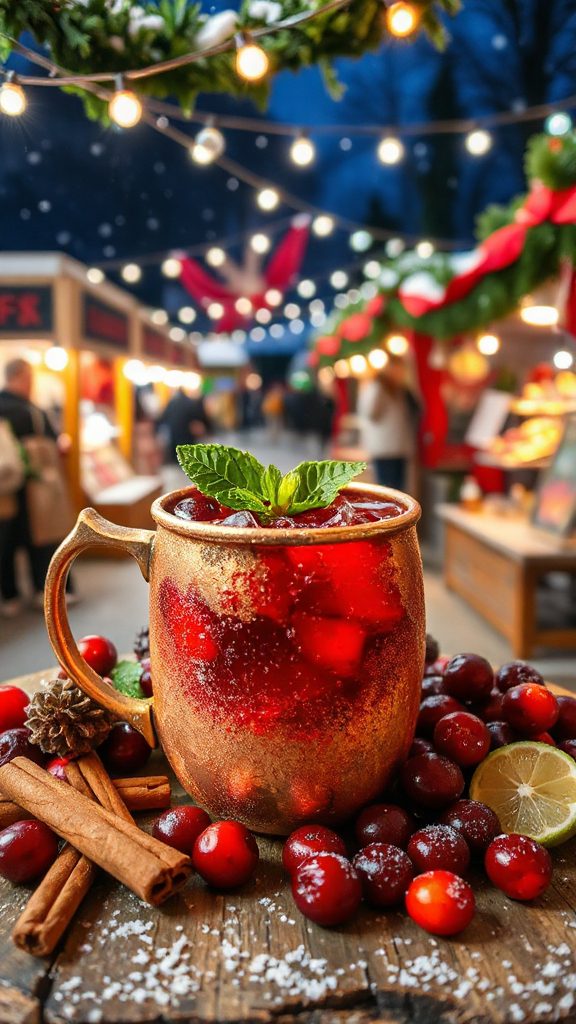 festive cranberry ginger cocktail