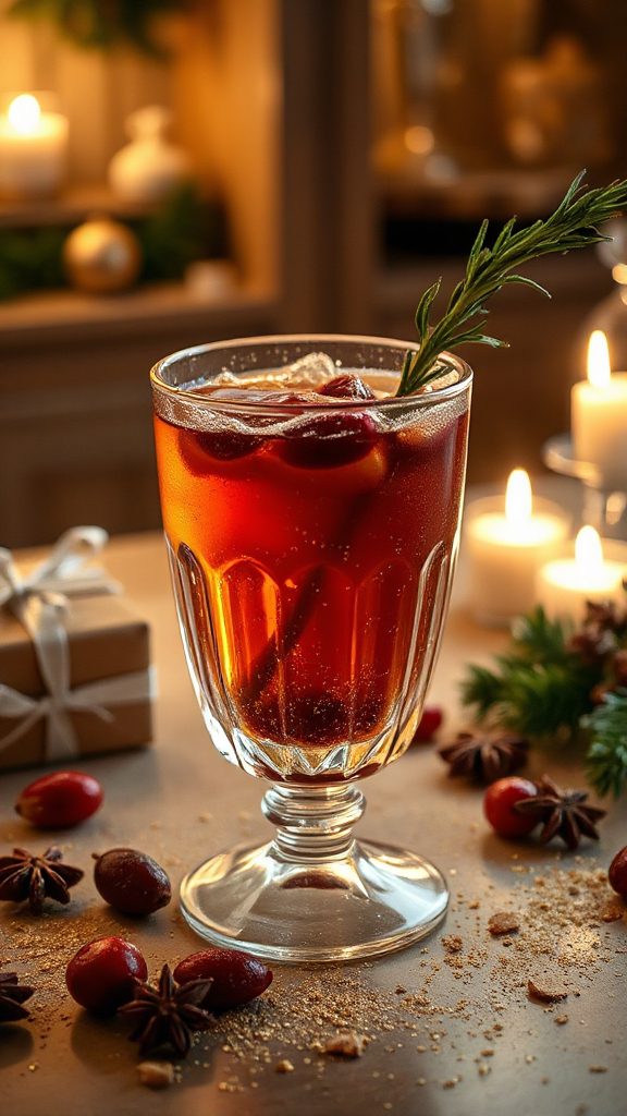 festive cranberry gingerbread cocktail