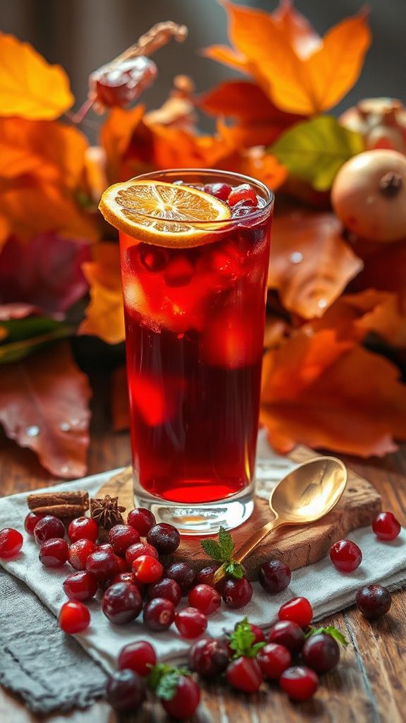 festive cranberry pomegranate punch