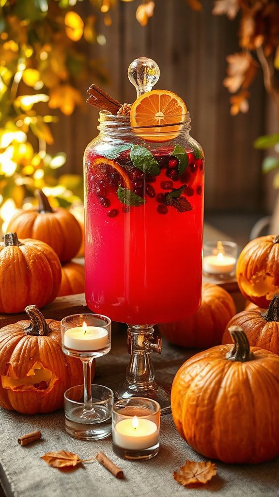 festive cranberry pomegranate spritzer