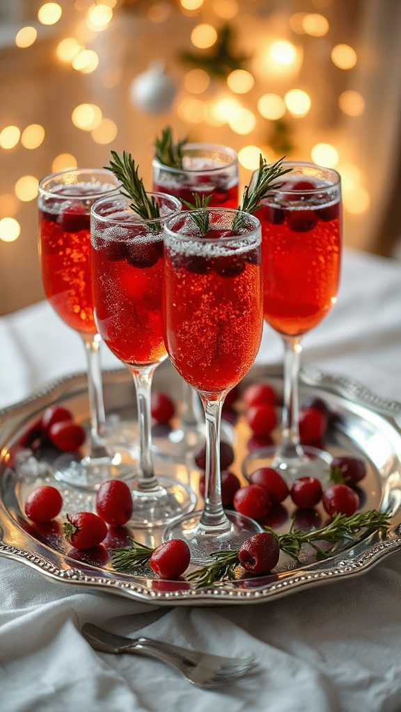 festive cranberry prosecco cocktail