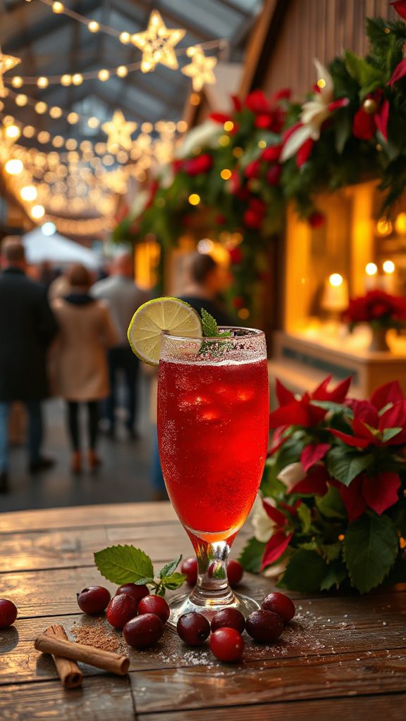 festive cranberry prosecco cocktail