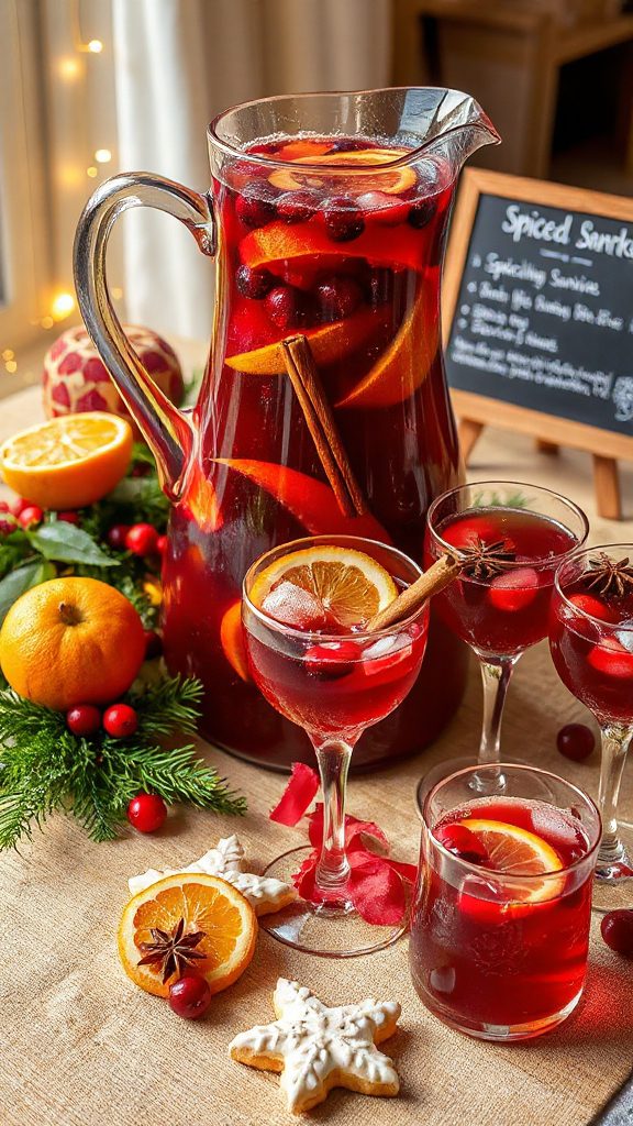 festive cranberry spice sangria