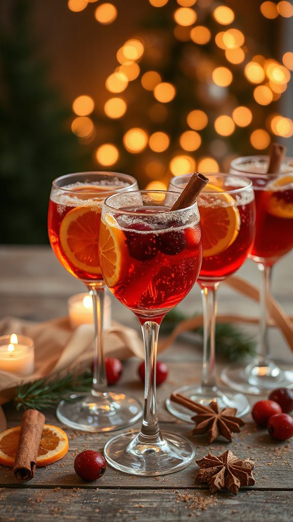 festive cranberry spiced cocktail
