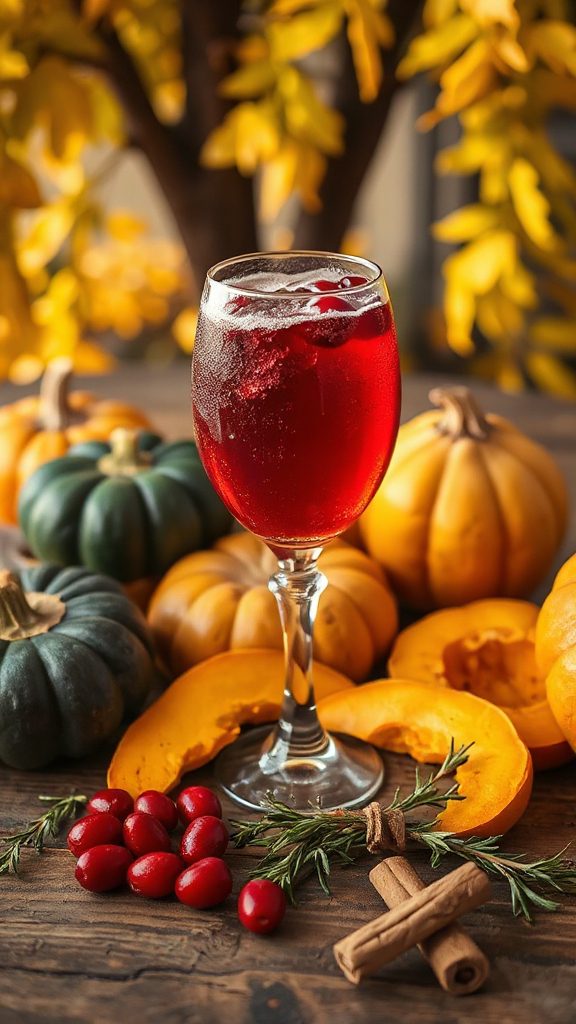 festive cranberry squash cocktail