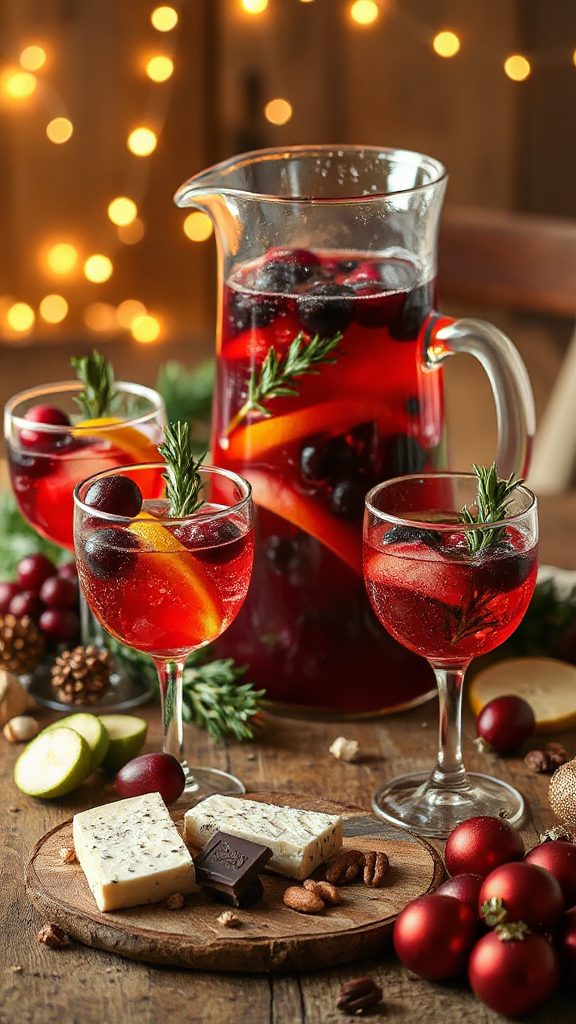 festive cranberry wine cocktail