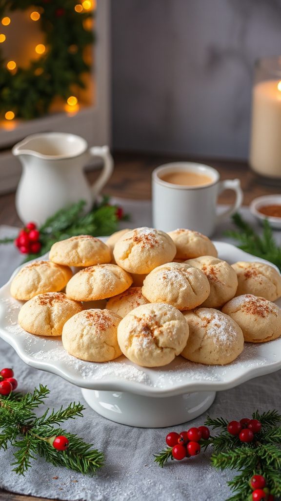 festive eggnog cakey cookies